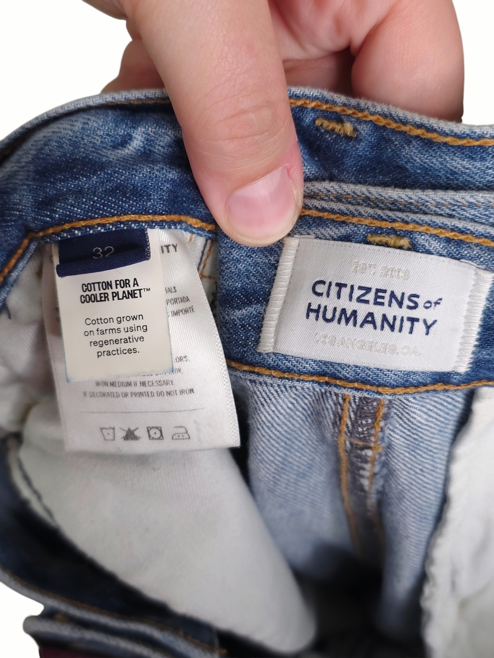 Citizens of Humanity Flight Jean Zenith Blue Cargo High Rise Barrel Leg Size 32 - Picture 4 of 9